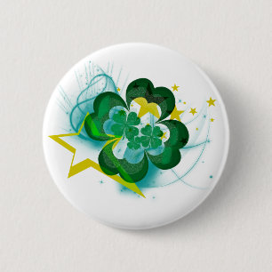 Rockin Kleeblatt-Knopf Button