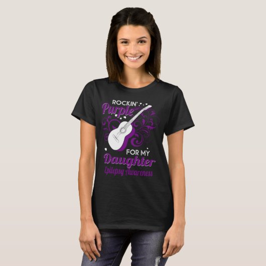 Rockin_ lila für Tochter-Epilepsie T-Shirt (Vorne ganz)