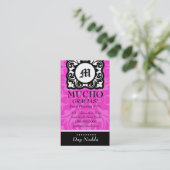 ROCKIN MUCHO MONOGRAMM-ROSA VISITENKARTE (Stehend Vorderseite)