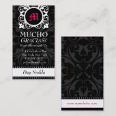ROCKIN MUCHO MONOGRAMM-SCHWARZES VISITENKARTE (Vorne/Hinten)