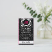 ROCKIN MUCHO MONOGRAMM-SCHWARZES VISITENKARTE (Stehend Vorderseite)