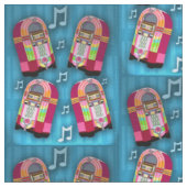Rockin Neon Jukeboxes Stoff (Nahaufnahme)