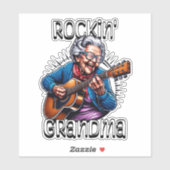 Rockin' Oma Funny Comic Aufkleber (Blatt)