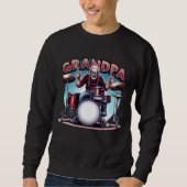 Rockin' Opa Playing Drums Sweatshirt (Vorderseite)