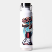 Rockin' Opa Playing Drums Trinkflasche (Vorne)