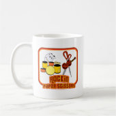 Rockin Paper Scissor Funny Music Band Cartoon Kaffeetasse (Links)