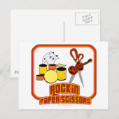 Rockin Papier Schere Postkarte (Vorne/Hinten)