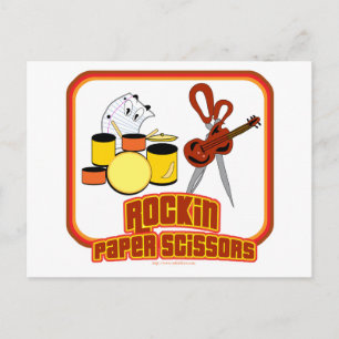 Rockin Papier Schere Postkarte