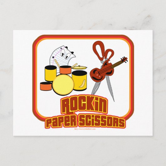 Rockin-Papierschere Postkarte (Vorderseite)