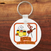 Rockin-Papierschere Schlüsselanhänger (Vorderseite)