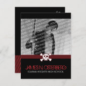 Rockin' Party Einladung Postkarte (Vorne/Hinten)