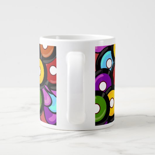 Rockin-Platten Farbiges MultiVinyl Art Design Jumbo-Tasse (Rückseite)