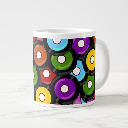 Rockin-Platten Farbiges MultiVinyl Art Design Jumbo-Tasse (Vorderseite Rechts)