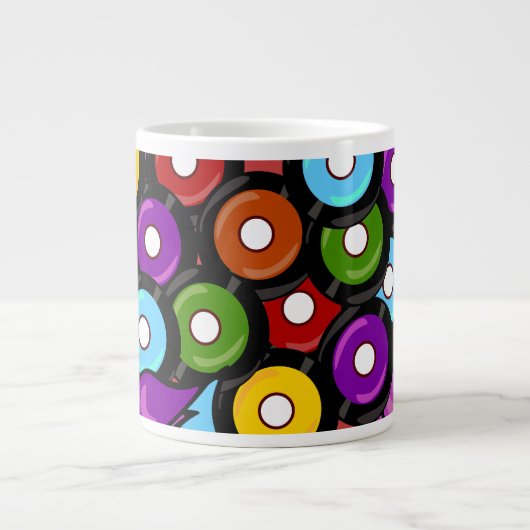 Rockin-Platten Farbiges MultiVinyl Art Design Jumbo-Tasse (Vorderseite)