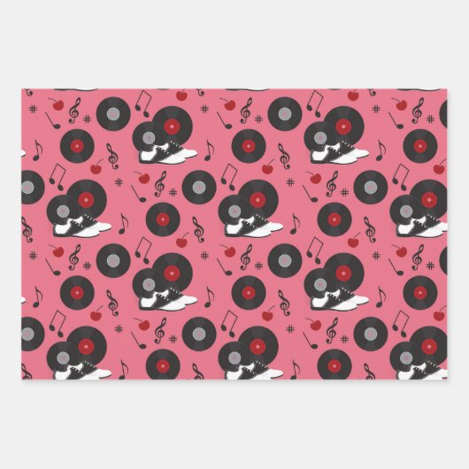 Rockin-Platten-Umschlagpapier Geschenkpapier Set (Vorderseite 3)