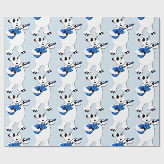 Rockin' Polar Bear Wrapping Paper Geschenkpapier (Flach)