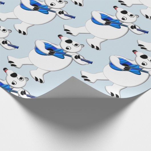 Rockin' Polar Bear Wrapping Paper Geschenkpapier (Ecke)