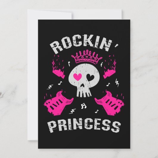 Rockin' Princess Einladung (Vorderseite)