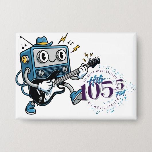Rockin' Radio Charakter Pin Button (Vorderseite)