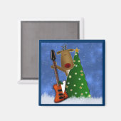 Rockin' Red Nose Rentier Magnet (Vorderseite/Rückseite)