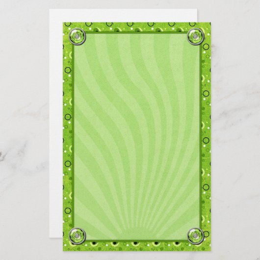 Rockin Retro Lime Green Design Briefpapier (Vorne/Hinten)