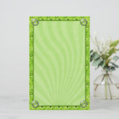 Rockin Retro Lime Green Design Briefpapier (Stehend Vorderseite)