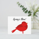 Rockin’ Robin, Niedlich Red Kardinal Nature Cartoo Postkarte (Stehend Vorderseite)