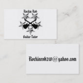 Rockin Rob's Guitar Tutoring Business Card Visitenkarte (Vorne/Hinten)