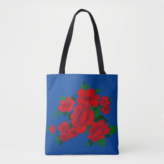 Rockin' Rote Blume Vintage Illustration Tasche (Vorderseite)