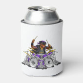 Rockin' Rottie Drummer Dosenkühler (Kanne Vorderseite)