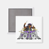 Rockin' Rottie Drummer Magnet (Vorderseite/Rückseite)