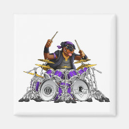 Rockin' Rottie Drummer Magnet