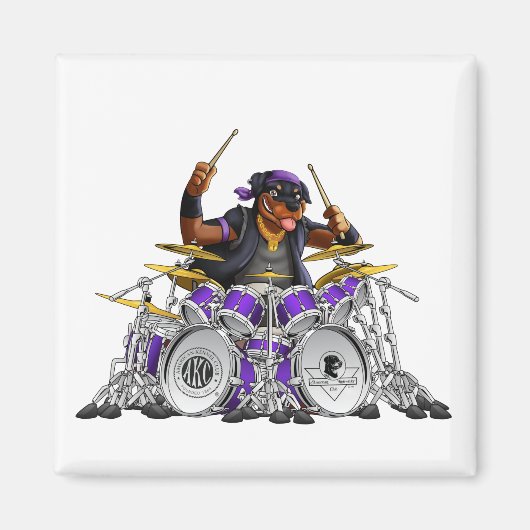 Rockin' Rottie Drummer Magnet (Vorne)