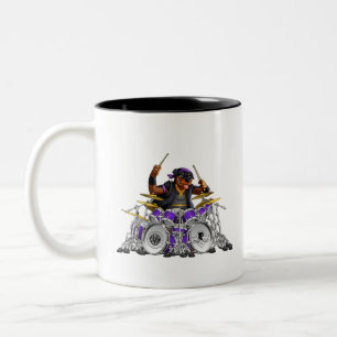 Rockin Rottie Schlagzeuger Zweifarbige Tasse