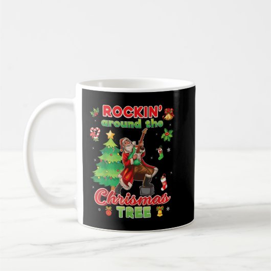 Rockin rund um den Weihnachtsbaum Santa Rock Playi Kaffeetasse (Links)