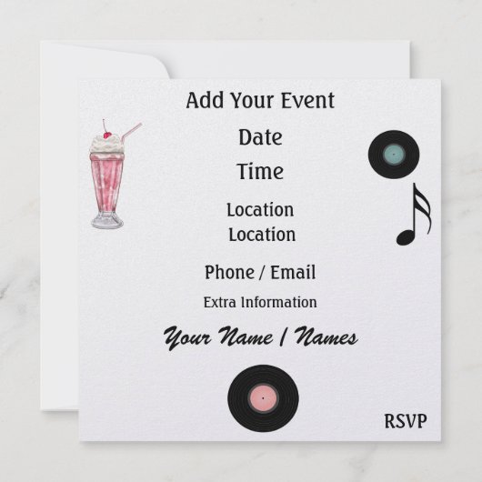 Rockin rund um die Uhr Party - SRF Einladung (Rückseite)