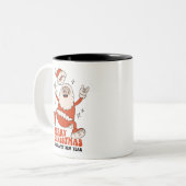 Rockin' Santa Claus - Ein frohes und lautes Weihna Zweifarbige Tasse (Vorderseite Links)