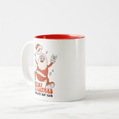 Rockin' Santa Claus - Ein frohes und lautes Weihna Zweifarbige Tasse (Vorderseite Links)