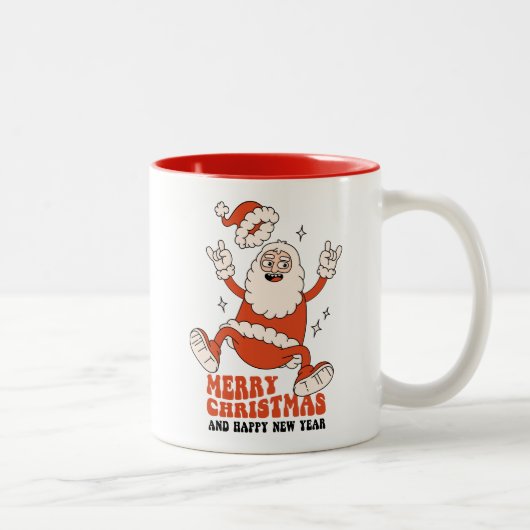 Rockin' Santa Claus - Ein frohes und lautes Weihna Zweifarbige Tasse (Rechts)
