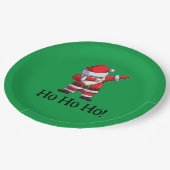 Rockin Santa Ho Ho Ho! Pappteller (Schrägansicht)