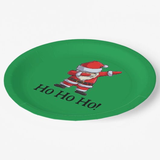 Rockin Santa Ho Ho Ho! Pappteller (Schrägansicht)