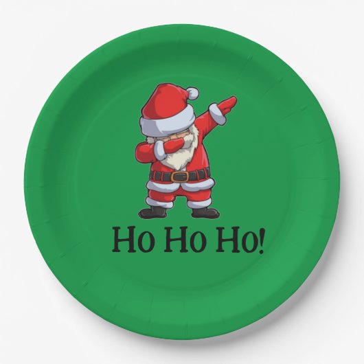 Rockin Santa Ho Ho Ho! Pappteller (Vorderseite)