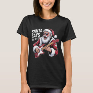Rockin 'Santa sagt Six Seven Guitar Graphic Tee