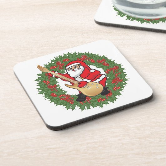 Rockin' Santa Skull Getränkeuntersetzer (Linke Seite)