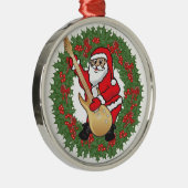 Rockin' Santa Skull Silbernes Ornament (Rechts)