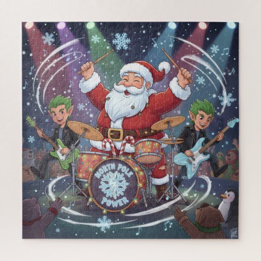 Rockin' Santa & The Elf Band: Christmas Drummer Puzzle (Vertikal)