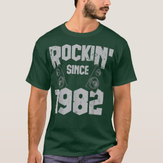 Rockin' Seit 1982 Vintag Rock Music Fan 40. Bir T-Shirt