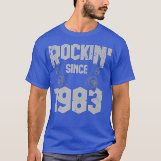 Rockin' Seit 1983 Vintag Rock Music Fan 39. Bir T-Shirt
