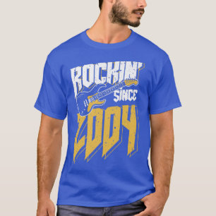 Rockin' Seit 2004 Vintag Rock Music Fan 18. Bir T-Shirt