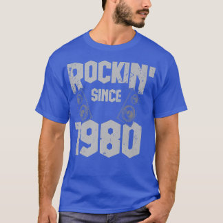 Rockin' Since 1980 Vintage Rock Music Fan 42th Bir T-Shirt